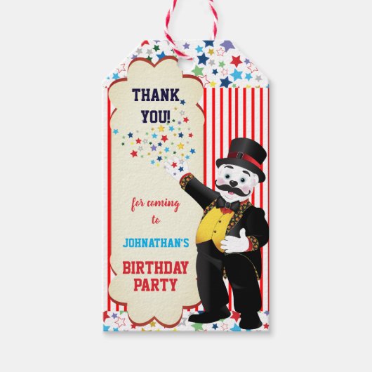 Vintage Polaire Beer Cartoon Circus Ringmaster Cadeaulabel (Voorkant)