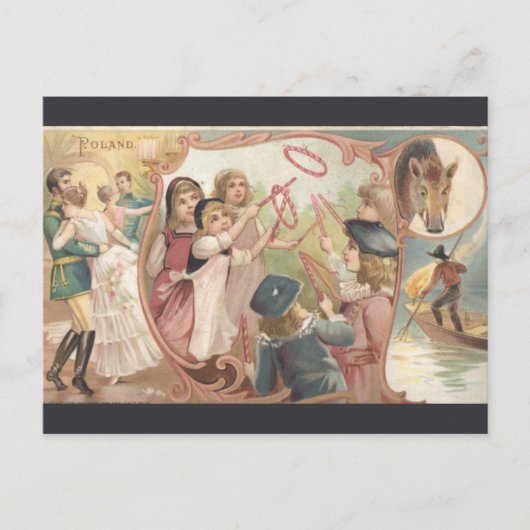 Vintage Poland Briefkaart (Voorkant)