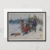 Vintage Poland Christmas Briefkaart (Voorkant / Achterkant)