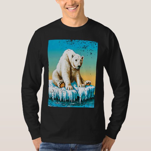 Vintage Polar Bear  Melting Arctic T-shirt (Voorkant)