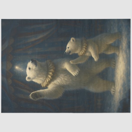 Vintage Polar Bears Winter Carnival | Arctic Tissuepapier (Voorkant)