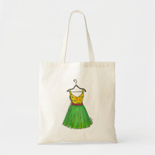 Vintage Polka Dot Prom Party Dress Retro Mode Tote Bag