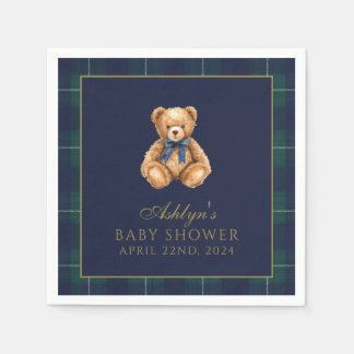 Vintage Polo Teddy Bear Baby Shower Napkins Servet