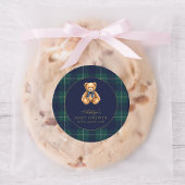 Vintage Polo Teddy Bear Baby Shower Round Sticker