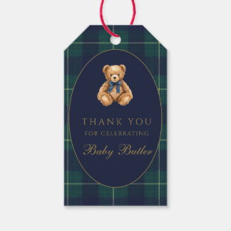 Vintage Polo Teddy Bear Thank You Gift Tag Cadeaulabel