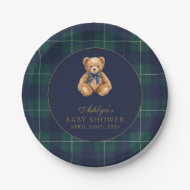 Vintage Polo Teddy Beer Baby Shower Papieren Borde Bordje