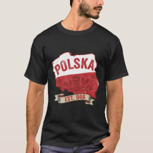 Vintage Polska kaart T-shirt – Poolse trots Est. 9