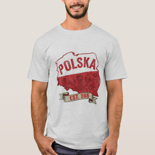Vintage Polska Map T-Shirt – Poolse trots Est. 966