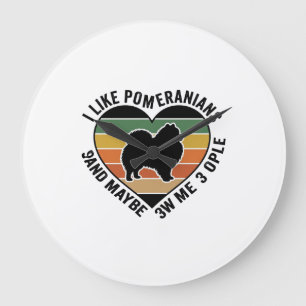 Vintage Pomeranian Hart Citaat Hond Liefhebber Shi Grote Klok
