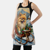 Vintage Pomeranian in Wooden Christmas Sleigh Schort (Insitu)