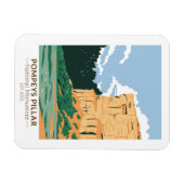 Vintage Pompeys Pillar National Monument Montana Magneet (Horizontaal)