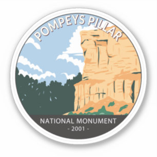 Vintage Pompeys Pillar National Monument Montana Sticker