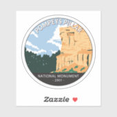 Vintage Pompeys Pillar National Monument Montana Sticker (Vel)