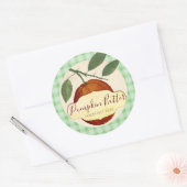 Vintage pompoenboter vulcannenetiket ronde sticker (Envelop)