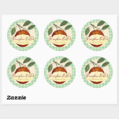 Vintage pompoenboter vulcannenetiket ronde sticker (Vel)