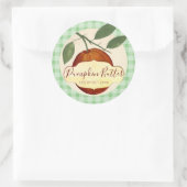 Vintage pompoenboter vulcannenetiket ronde sticker (Tas)