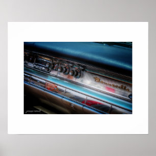 Vintage Pontiac Bonneville Dashboard Poster Afdruk
