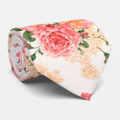 Vintage Pony en Roos Floral - Stropdas (Opgerold)