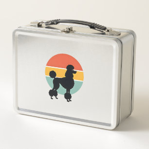 Vintage Poodle Zonsondergang Retro Honden Silhouet
