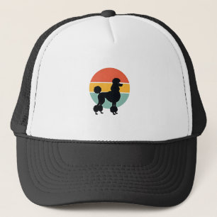 Vintage Poodle Zonsondergang Retro Honden Silhouet Trucker Pet