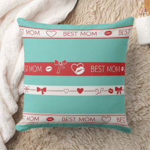 Vintage Pop Art Beste Moeder Liefdepatroon Kussen
