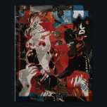 Vintage Pop Art Portrait baby call Poster<br><div class="desc">This eye-catching vintage pop art portrait poster features a striking collage of a baby's face, composed of various magazine cutouts and newspaper clippings. The bold red, white, and black color scheme creates a dramatic contrast, drawing attention to the subject's expressive eyes and open mouth.</div>