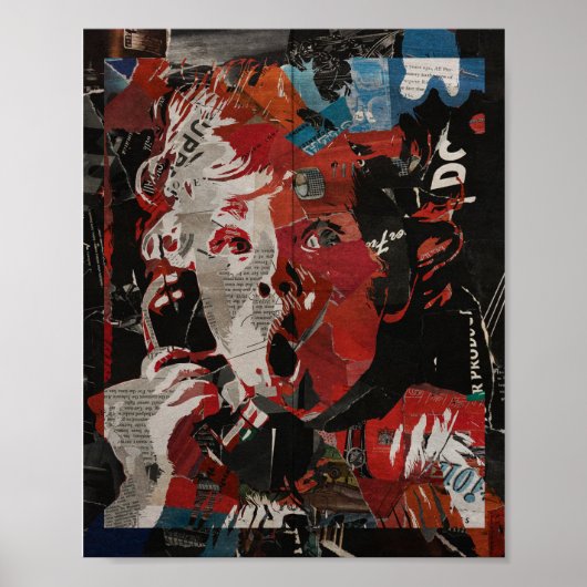 Vintage Pop Art Portrait baby call Poster (Voorkant)