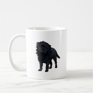 Vintage Pop Art Zwarte Affenpinscher Hond Koffiemok