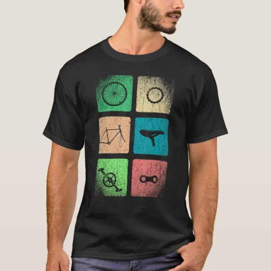 Vintage Pop Fiets Grunge Fiets T-shirt (Voorkant)