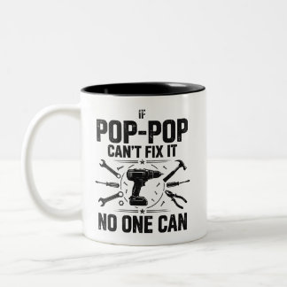 Vintage Pop Pop Kan Het Niet Repareren Niemand Kan Tweekleurige Koffiemok