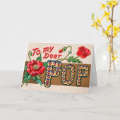 Vintage Pop Vaderdag Wenskaart Kaart (Gele Bloem)