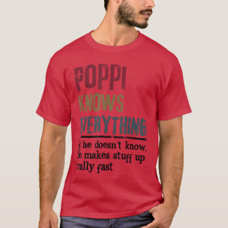 Vintage Poppi Weet Alles Grappige Matching Fami T-shirt