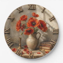 Vintage Poppy  Rustic Farmhouse Floral Decor