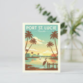 Vintage Port St. Lucie Florida Briefkaart (Staand voorkant)