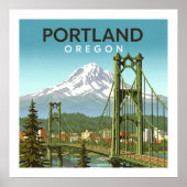 Vintage Portland Oregon Poster (Voorkant)