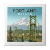 Vintage Portland Oregon Tegeltje (Voorkant)