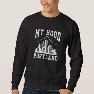 Vintage Portland stadsgezicht Mt Hood silhouet Trui