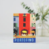 Vintage Portofino Genova Italy Briefkaart (Staand voorkant)