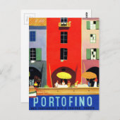 Vintage Portofino Genova Italy Briefkaart (Voorkant / Achterkant)