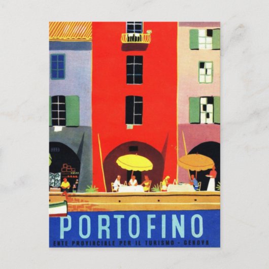 Vintage Portofino Genova Italy Briefkaart (Voorkant)