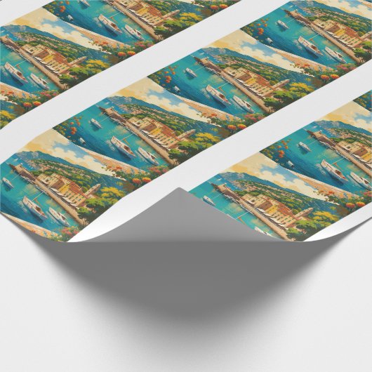 Vintage Portofino Genova Italy Cadeaupapier (Hoek)