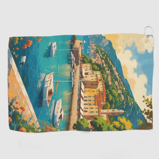 Vintage Portofino Genova Italy Golfhanddoek (Horizontaal)