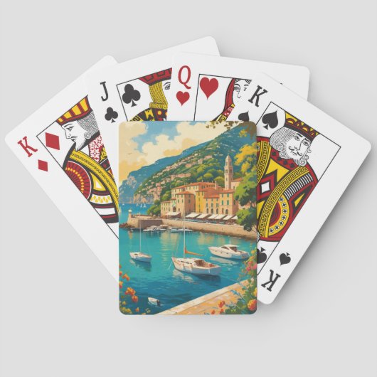 Vintage Portofino Genova Italy Pokerkaarten (Achterkant)