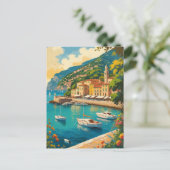 Vintage Portofino Genova Italy Uitnodiging Briefkaart (Staand voorkant)