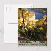 Vintage Portofino Italië Feestdagenkaart (Voorkant / Achterkant)