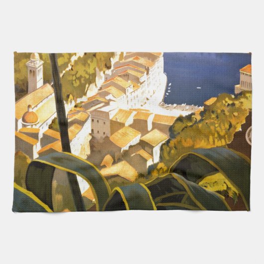 Vintage Portofino Italië Theedoek (Horizontaal)