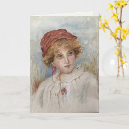 Vintage Portret Denk Aan Jou Kaart | Zachte Sympa