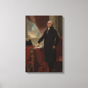 Vintage portret van president George Washington Ca Canvas Afdruk
