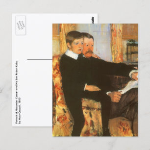 Vintage portret van vader en zoon door Mary Cassat Briefkaart