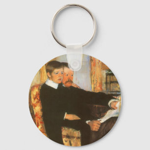 Vintage portret van vader en zoon door Mary Cassat Sleutelhanger